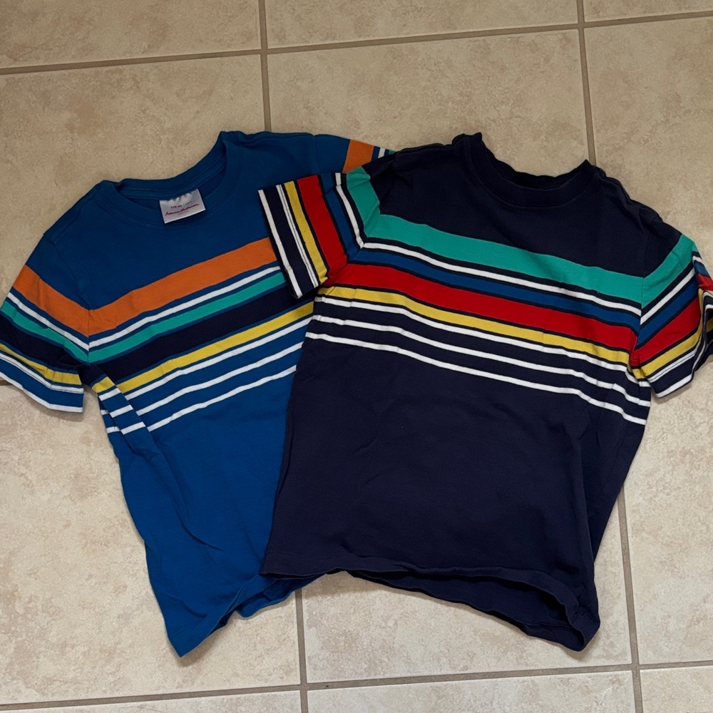 Hanna Andersson Colorful Striped Tees - Blue and Navy